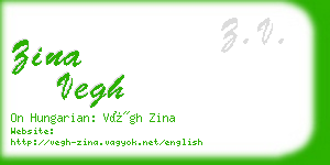 zina vegh business card
